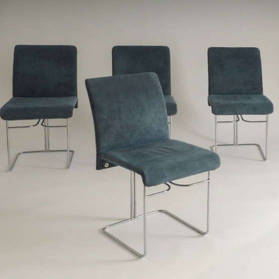 Image 1 of Set of 4 dining chairs by Ernesto Radaelli for Saporiti