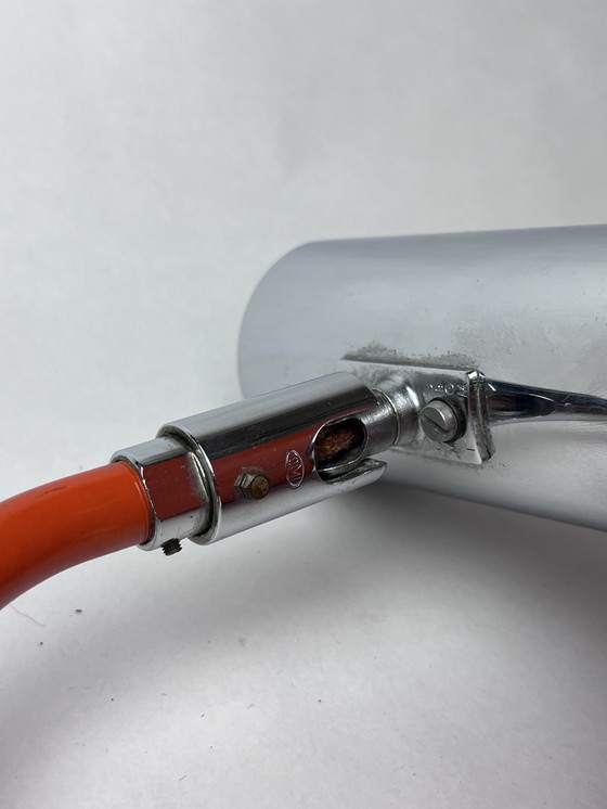 Image 1 of Lampada a forbice vintage Hustadt – Design Space Age – Anni '60/'70 – Arancione e cromo