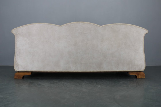 Image 1 of Gerestaureerde art-decobank uit 1930, Tsjecho-Slowakije