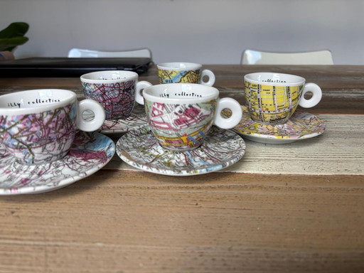 Colección de arte Illy 1998 Tazas de café expreso Rauschenberg