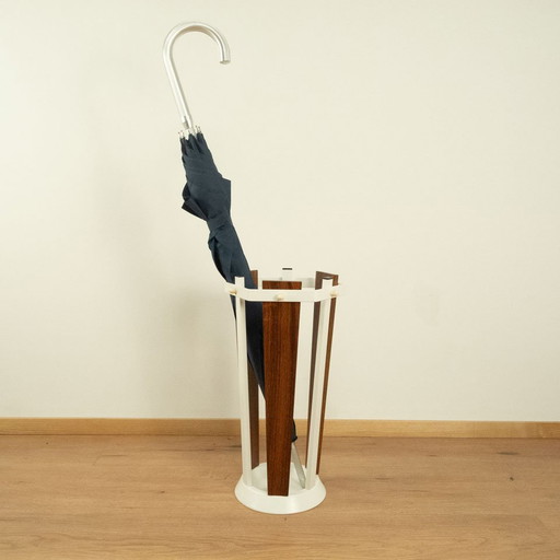 Umbrella stand, teak & metal, 1960s