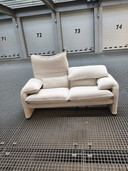 Cassina Maralunga 40 2 seater reupholstered boucle fabric