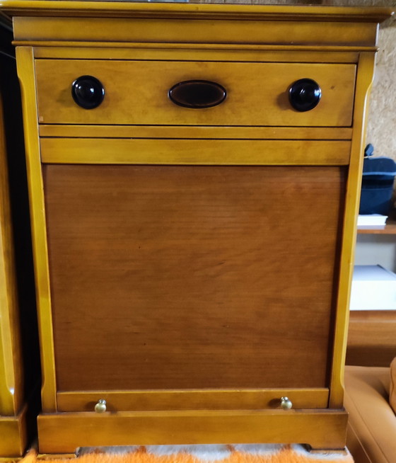 Secretaire + 2 kastjes met werkblad, rolluiken en lades – Kasten, Wood (photo 8 of 8)