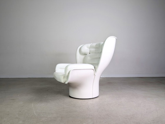Image 1 of Sedia Elda originale Joe Colombo poltrona Vintage Comfort in pelle bianca