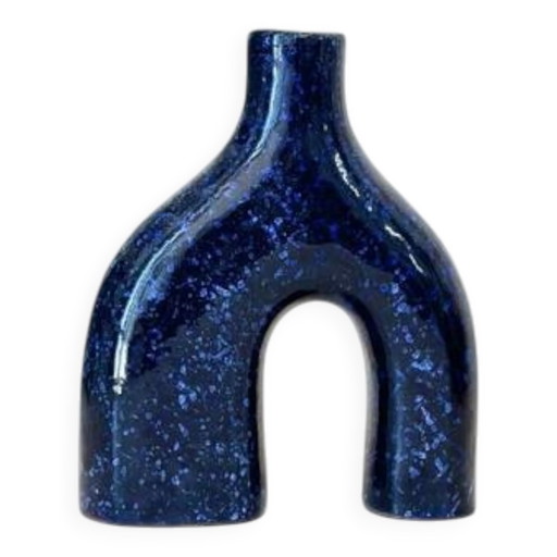 Mini blauw geglazuurde ambachtelijke vaas