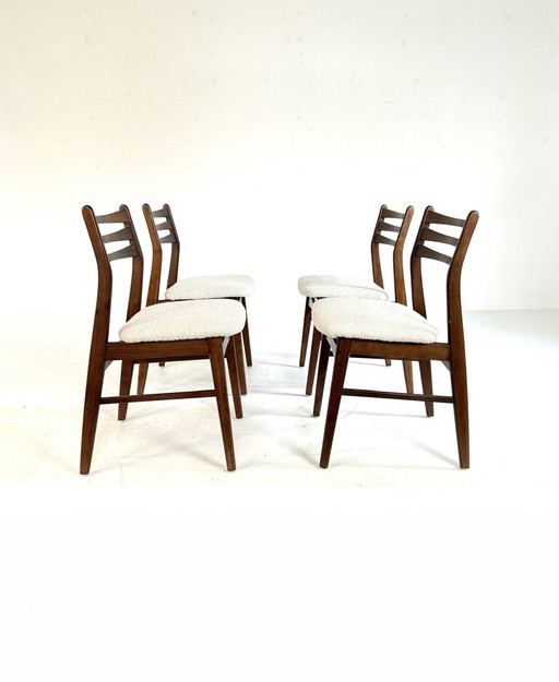 4x gerestaureerde eetkamerstoel, Falsled Møbelfabrik ‘60