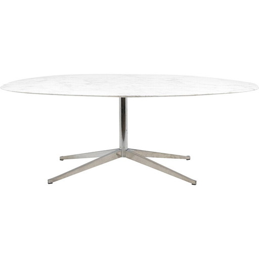 Table vintage en marbre et métal chromé par Florence Knoll pour Knoll, 1970