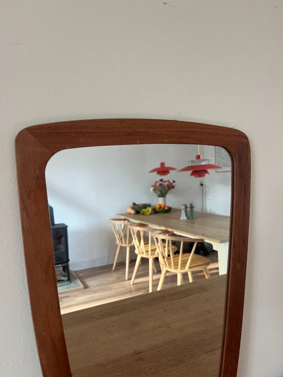 Image 1 of Specchio vintage danese in teak - Dimensioni ridotte - Bordi organici