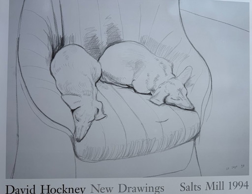 David Hockney (1937-2026), Black and White Dogs Exhibition Poster, 1994, copyright David Hockney, Printed in the UK
