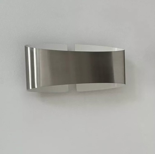 Applique da parete vintage, metallo spazzolato, Francia, 1980