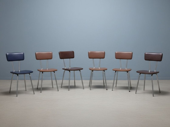 Image 1 of Set of 6 Mid-Century Chrome Dining Chairs, Czechoslovakia, 1960s
