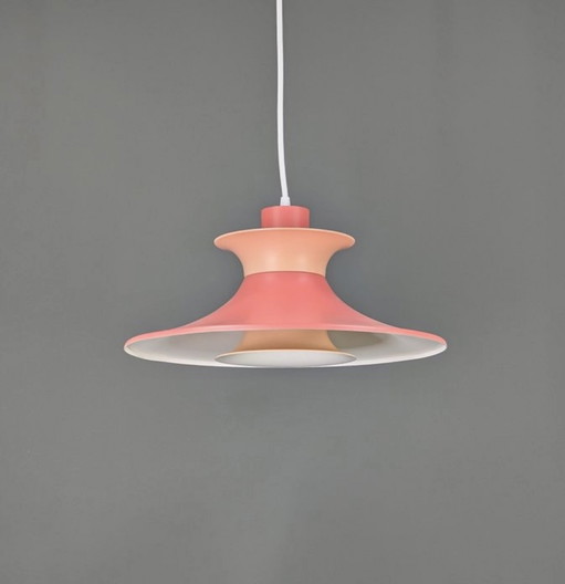 Vintage rosa Schalenlampe, Dänemark 1970 – hanglampen, Metal