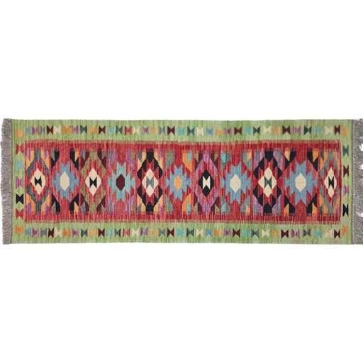 Handgeweven loperkleed van Afghaanse wol – Maimana Kelim, 196x70 cm – vloerkleden en tapijten, Wool (photo 2 of 6)