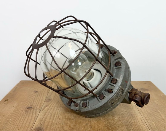 Image 1 of Grey Industrial Explosion Proof Lamp from Elektrosvit, 1960s