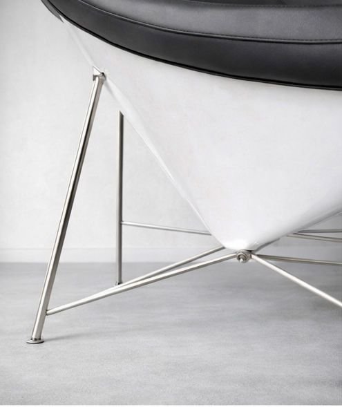 Fauteuil in de Vitra Coconut-stijl – Leather, Chrome (photo 13 of 15)