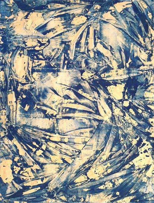 Hierba marina dorada azul – schilderijen tekeningen, Canvas (photo 2 of 14)