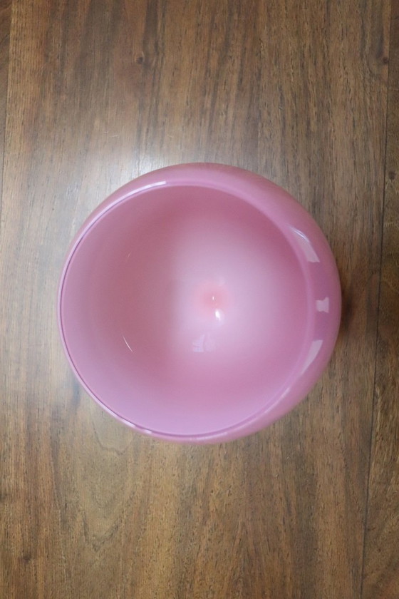 Image 1 of Jarrón italiano de cristal artístico de Murano rosa, década de 1960