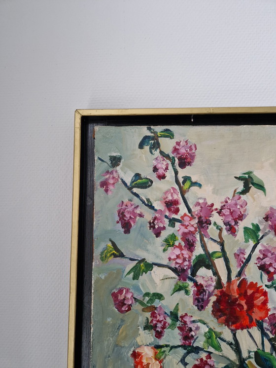 Image 1 of Groot formaat stilleven bloemen - 78 x 97 cm