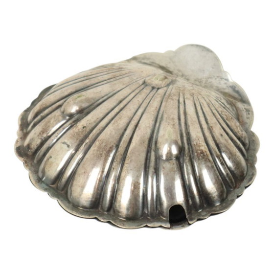 Image 1 of Silver-Plated Shell Butter Dish Caviar Holder