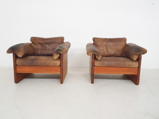 Mikael Laursen pour A/S Fauteuils lounge et ottoman Mikael Laursen, Danemark années 1970