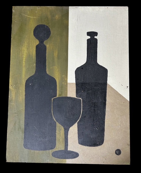 Image 1 of huile sur panneau double face 