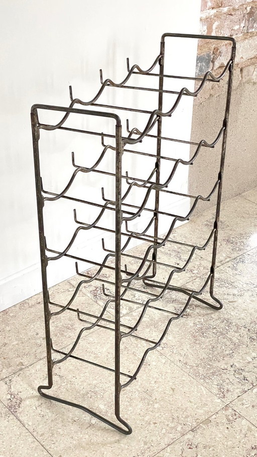 Portabottiglie in acciaio vintage