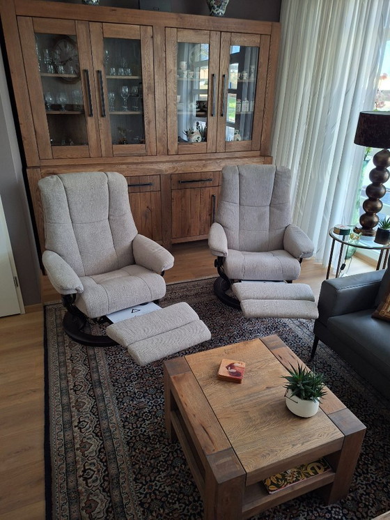 Image 1 of Set Stressless Mayfair Medium Power leg + accu fauleuils met elektrische relax: