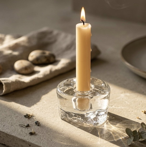 Image 1 of Bougeoir en verre vintage Ittala Gaissa