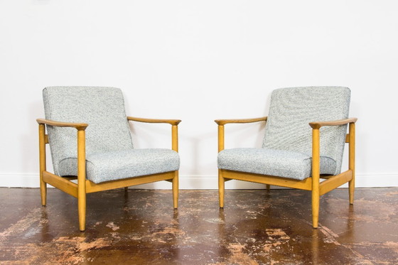 Image 1 of Mid-eeuwse moderne fauteuils GFM-142 van Edmund Homa, Polen, jaren 1960, set van 2