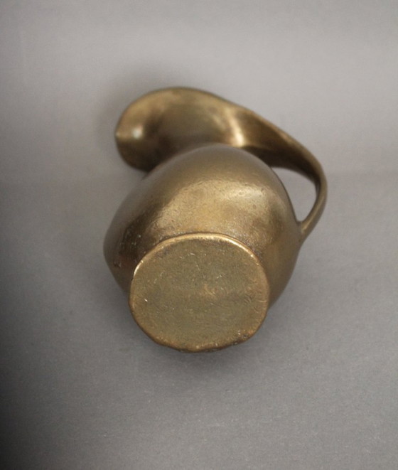 Image 1 of Massive, heavy brass vase in the shape of a jug