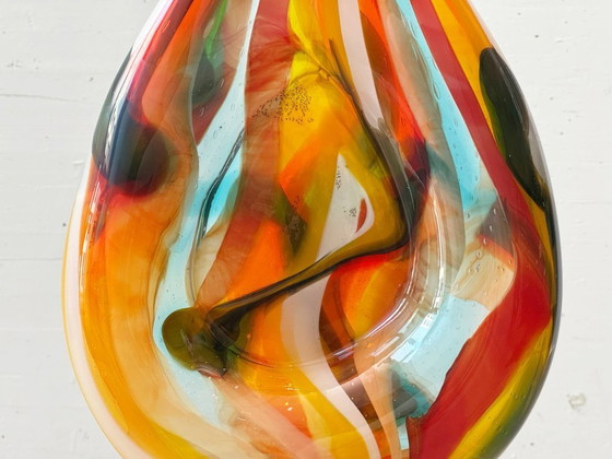 Image 1 of Mdina Glass Sculptural Studio Glass Vase / Bowl, Malta 1970s