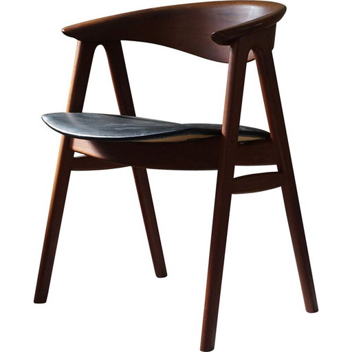 Poltrona Mid-Century in teak modello 52 di Erik Kirkegaard per Høng, Danimarca anni '60