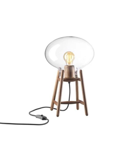 FDB Furniture – U4 Hiti tafellamp – Walnoot & helder glas