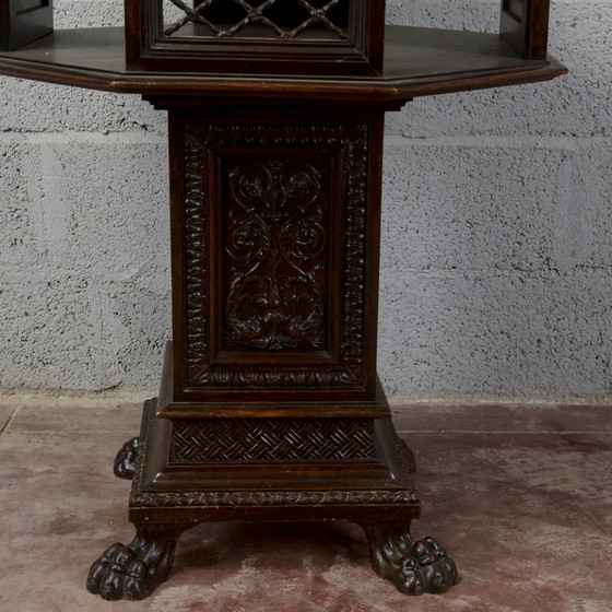 Late 19th Century Maggini Revolving Occasional Table with Removable Glass Top, Coffee tables, Wood, Brown (photo 20 of 20)