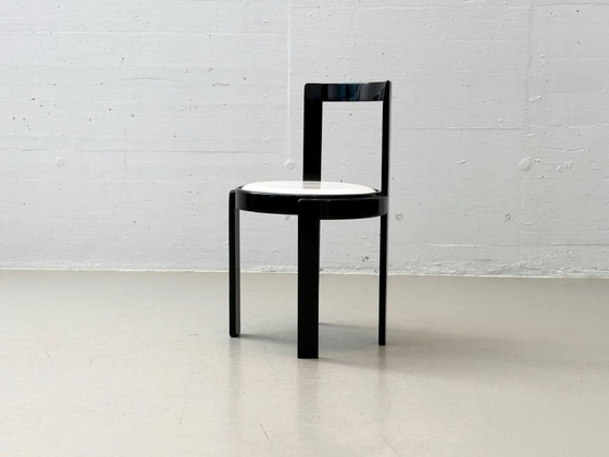 Image 1 of Set van 4 zeldzame bijzettafelstoelen van Gianfranco Frattini, Italië, jaren 70.