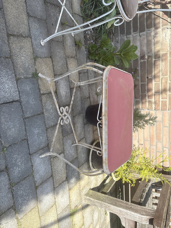 Image 1 of Elegant Iron Table And Chair, Vintage