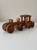 Vintage “road grinder” Zweeds merk Debresk massief grenen/beuken hout