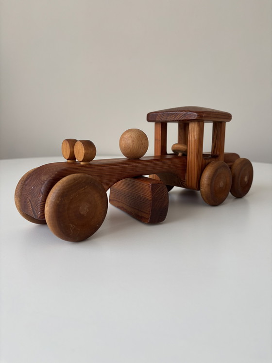 Image 1 of Smerigliatrice stradale vintage marca svedese Debresk in legno massello di pino/faggio