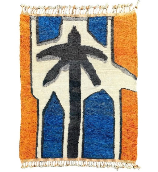 Colorful Moroccan Berber Rug 210x310 cm - Authentic Handwoven Wool Carpet