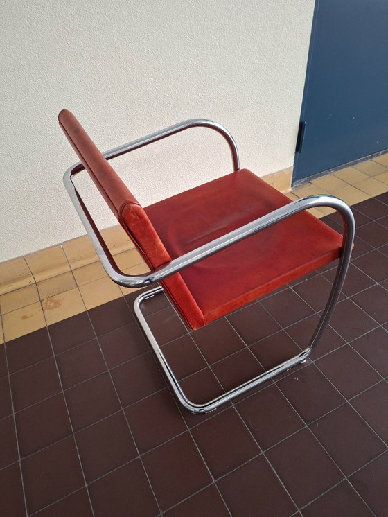 Image 1 of tubular frame armchair Brno design Mies van der Rohe