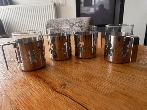 Alessi Girotondo “King Kong” – set of 4 designer glasses – Giovannoni & Venturini