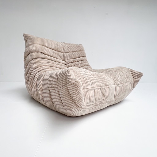 Beigekleurige 1-Zits Togo In De Stijl Van Ligne Roset, 1990’S