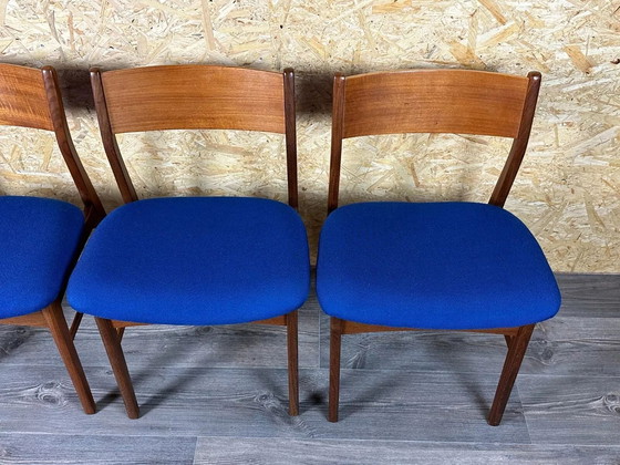 Image 1 of 4x 60's 70's Teak Chair Chaise Dining Chair Danish Modern Design Denmark