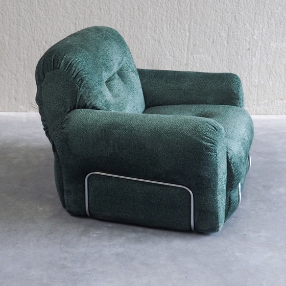 Italiaanse Mid-Century Modern Fauteuil – Textile, Chrome (photo 10 of 17)
