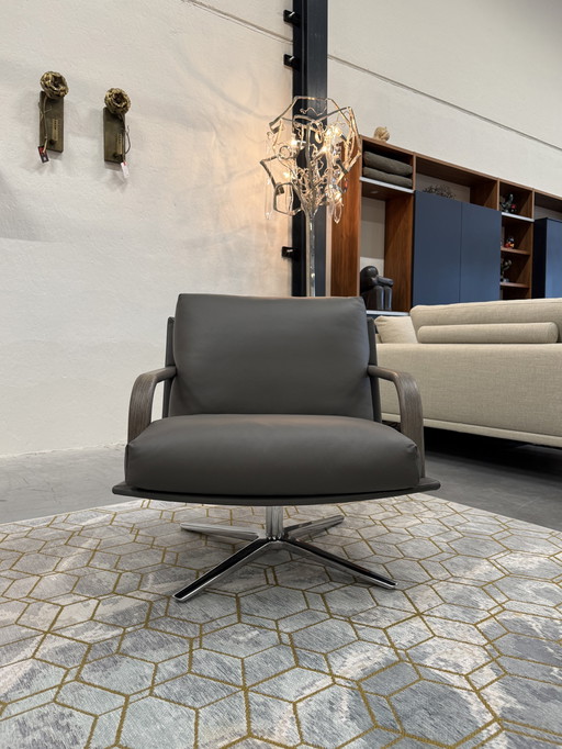 Leolux Kudo swivel chair ceras Flint leather