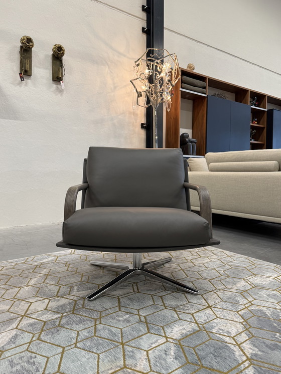 Image 1 of Leolux Kudo Drehstuhl ceras Flint Leder