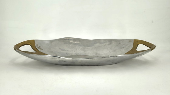 Image 1 of Vassoio dal design brutalista di David Marshall, anni '70.