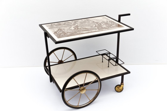Image 1 of German Metal Serving Trolley, 1960s
