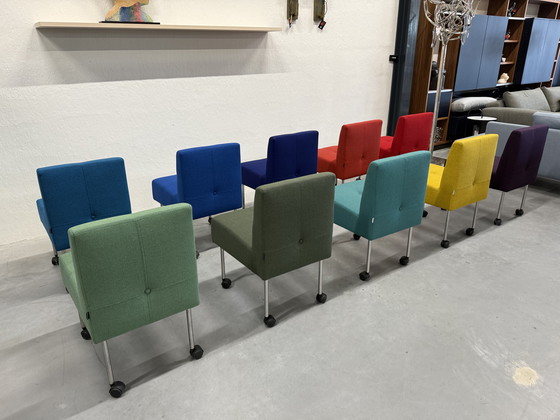 Image 1 of 10 Gelderland 7714 Button sedie su ruote Sedia di design in tessuto