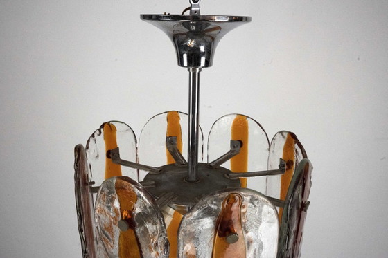 Image 1 of Italian Vintage Murano glass chandelier by Mazzega, model Occhio. Italy 1970s